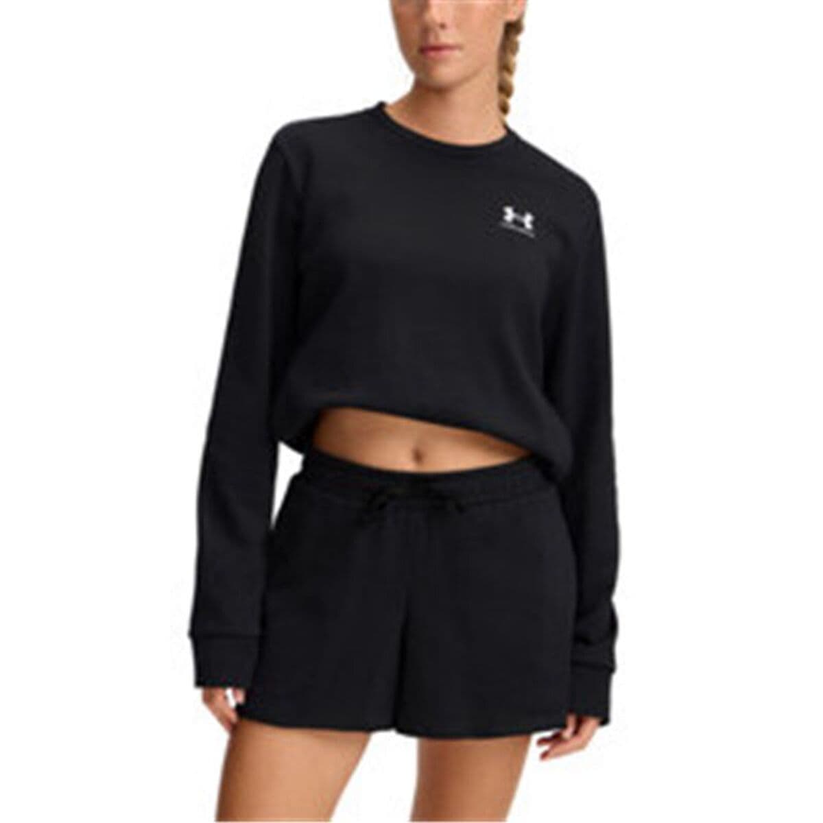 Felpa senza Cappuccio Donna Under Armour Rival Terry Crew Nero