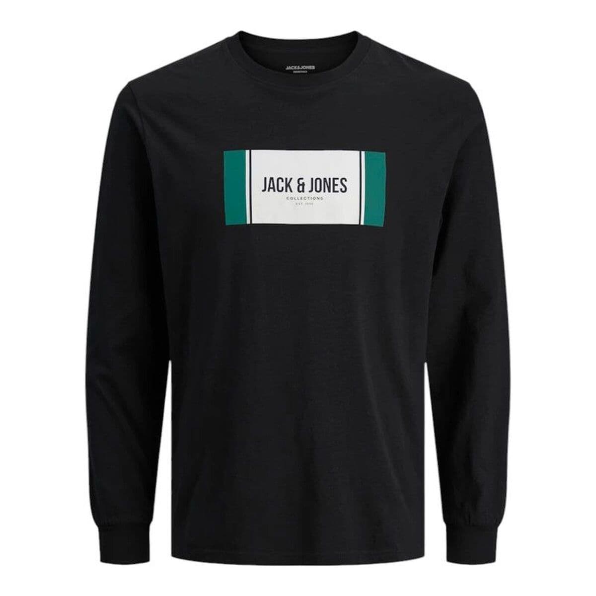 Maglia a Maniche Lunghe Uomo Jack & Jones Jjhayato Ls Crew Nero