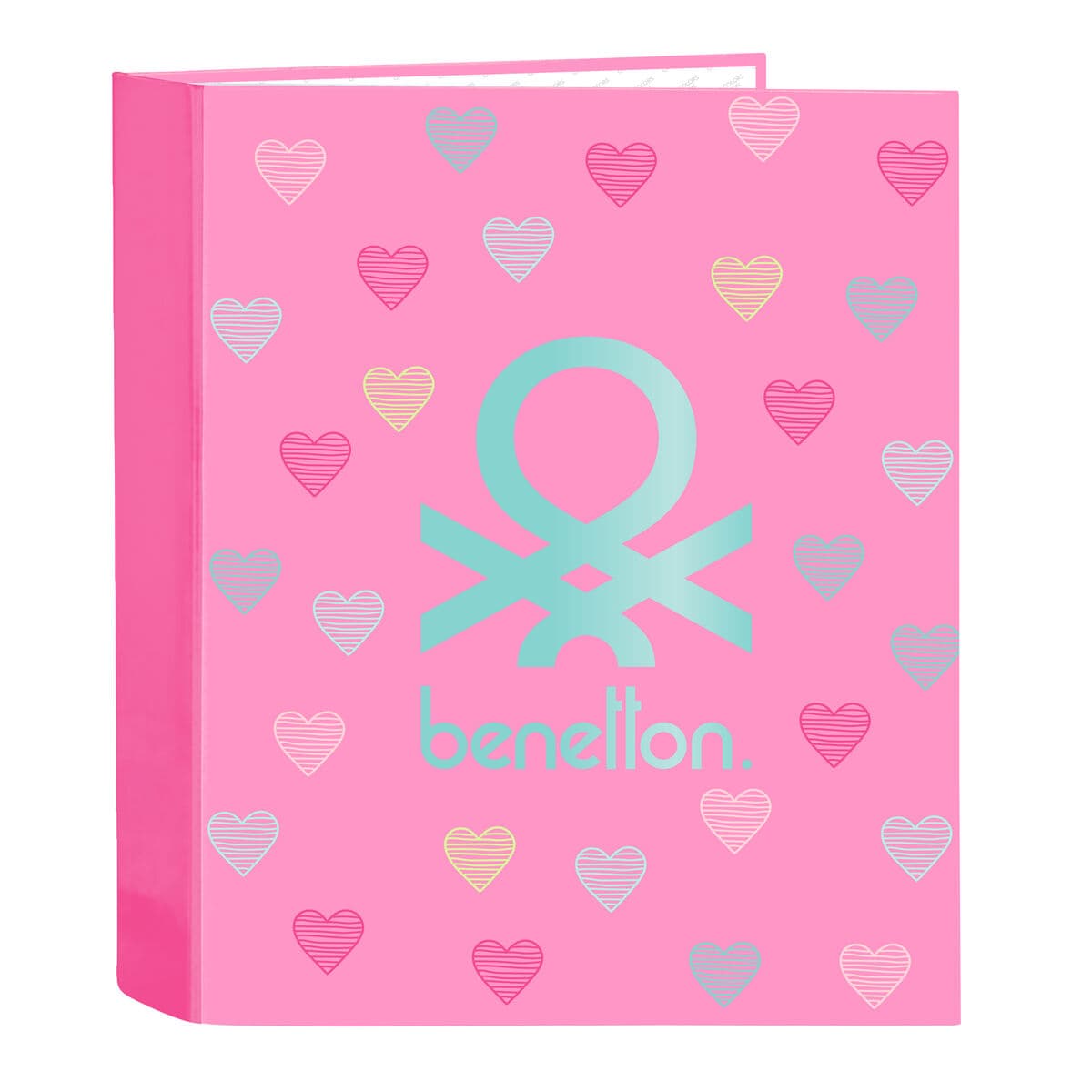 Raccoglitore ad anelli Benetton Heart Rosa A4 27 x 33 x 6 cm