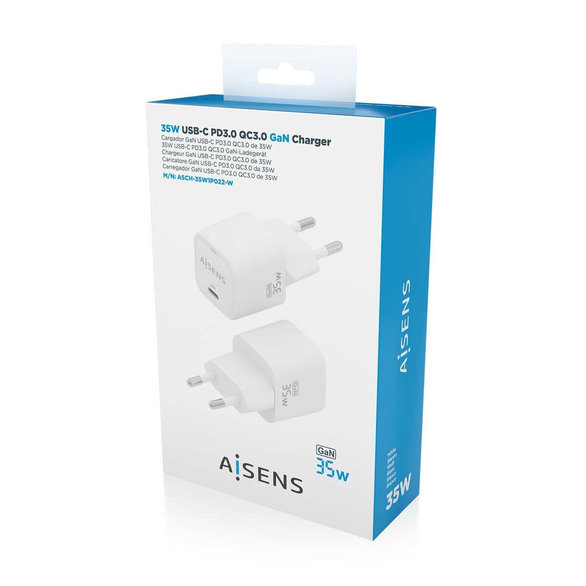 Caricabatterie da Parete Aisens ASCH-35W1P022-W Bianco Multicolore 35 W