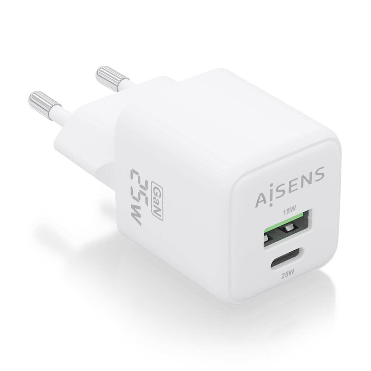 Caricabatterie da Parete Aisens ASCH-25W2P014-W Bianco Multicolore 25 W