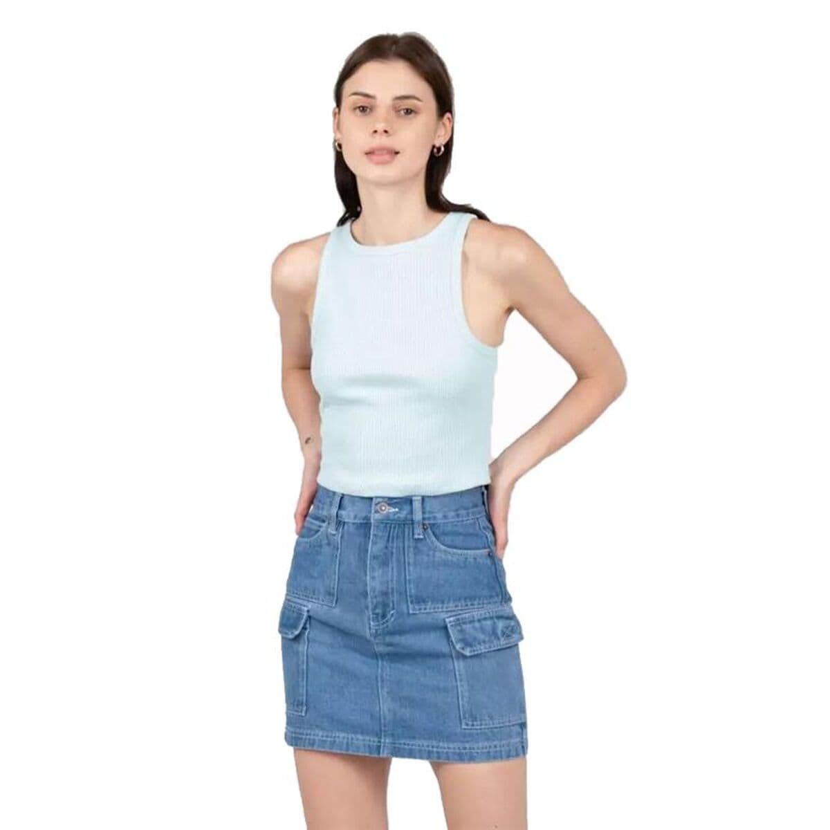 Maglia Smanicata da Donna 24COLOURS Blu cielo