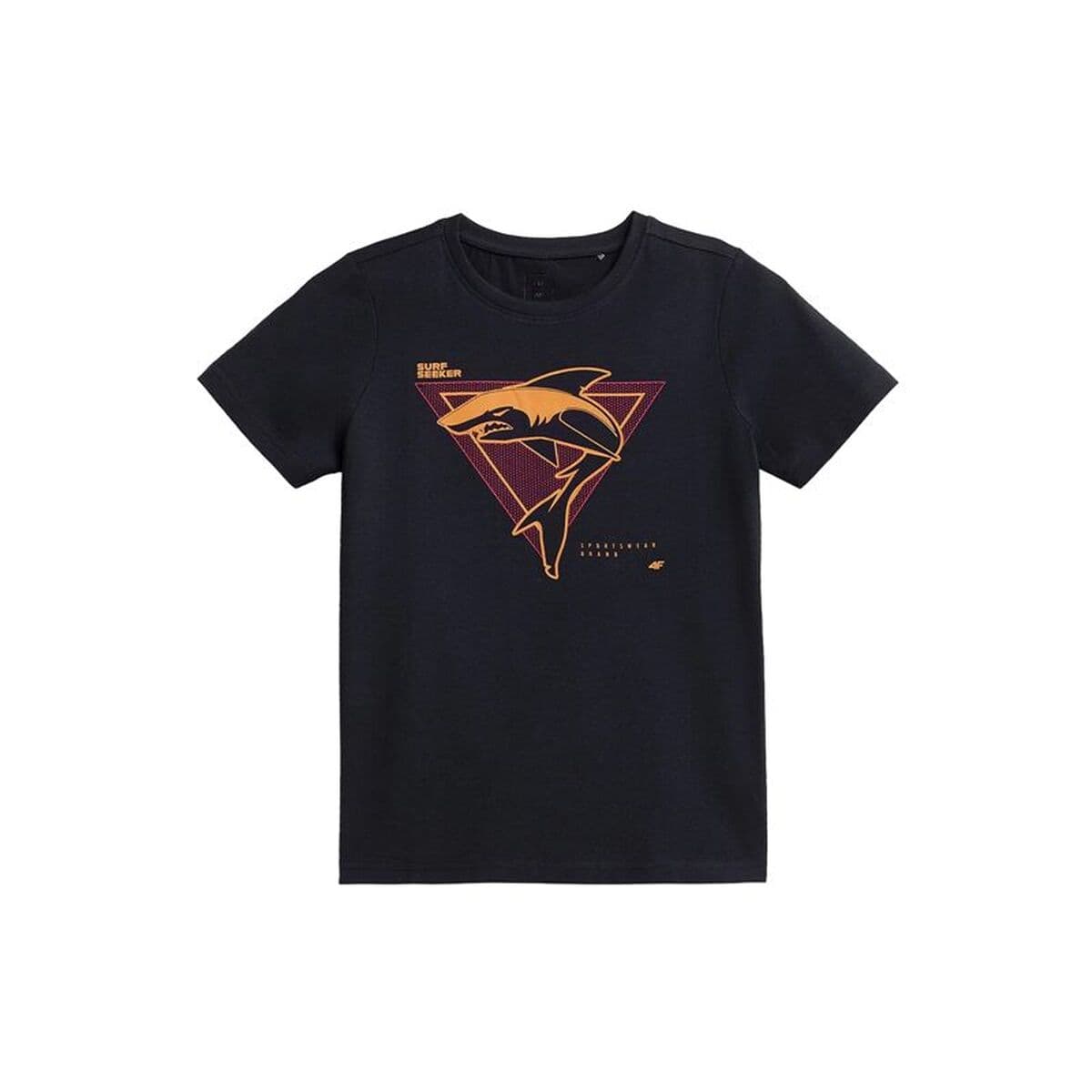 Maglia a Maniche Corte per Bambini 4F With Print Nero