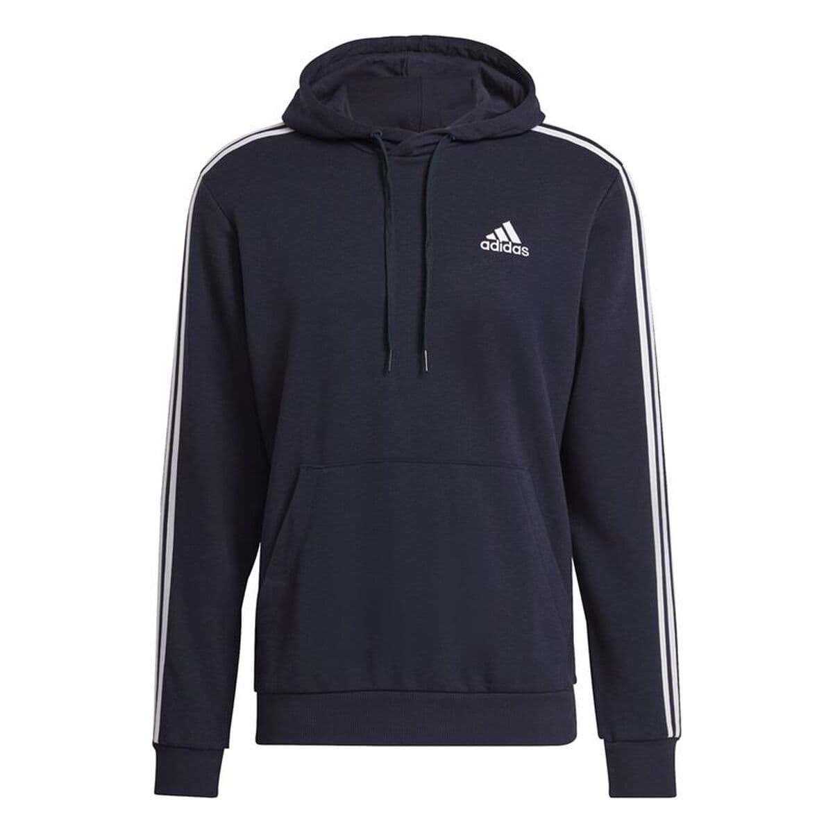 Felpa con Cappuccio Uomo Adidas Essentials 3 Bandas Blu scuro