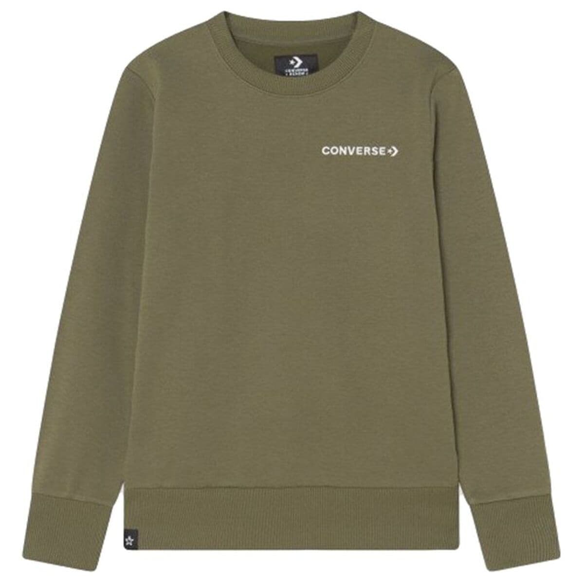 Felpa senza Cappuccio Bambino Converse Wordamark Verde scuro