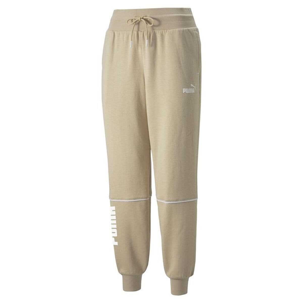Pantalone Lungo Sportivo Puma Power Colorblock Beige Donna