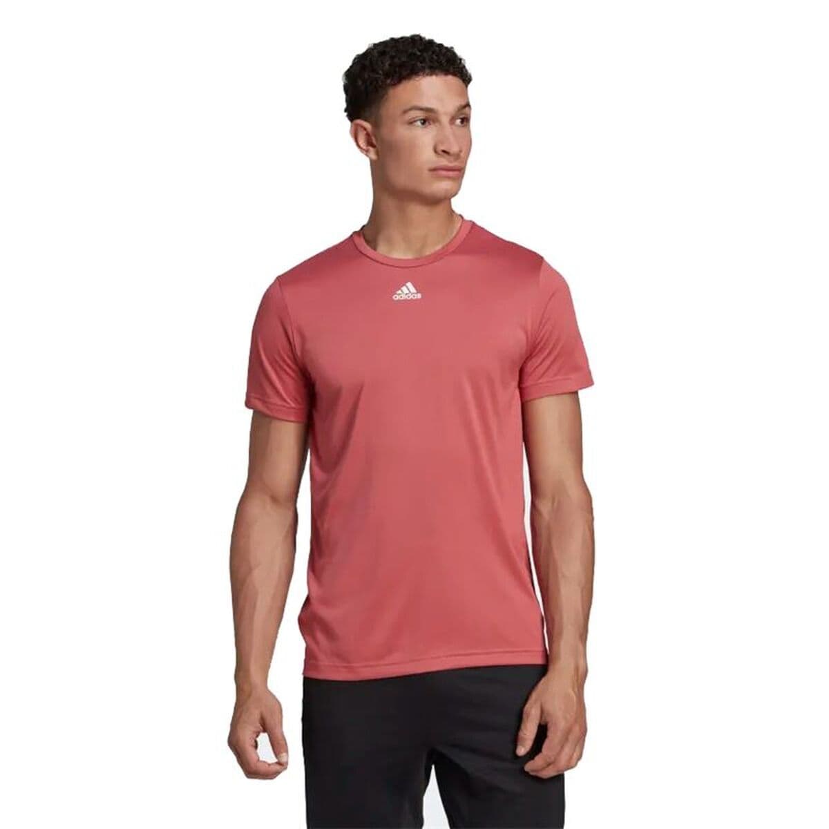 Maglia a Maniche Corte Uomo Adidas 3stripes Rosso Cremisi