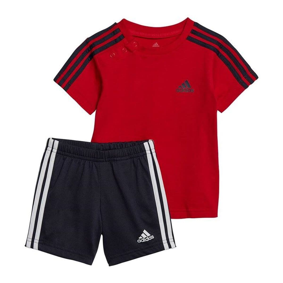 Set di Indumenti Adidas 3Stripes Sport Set Rosso
