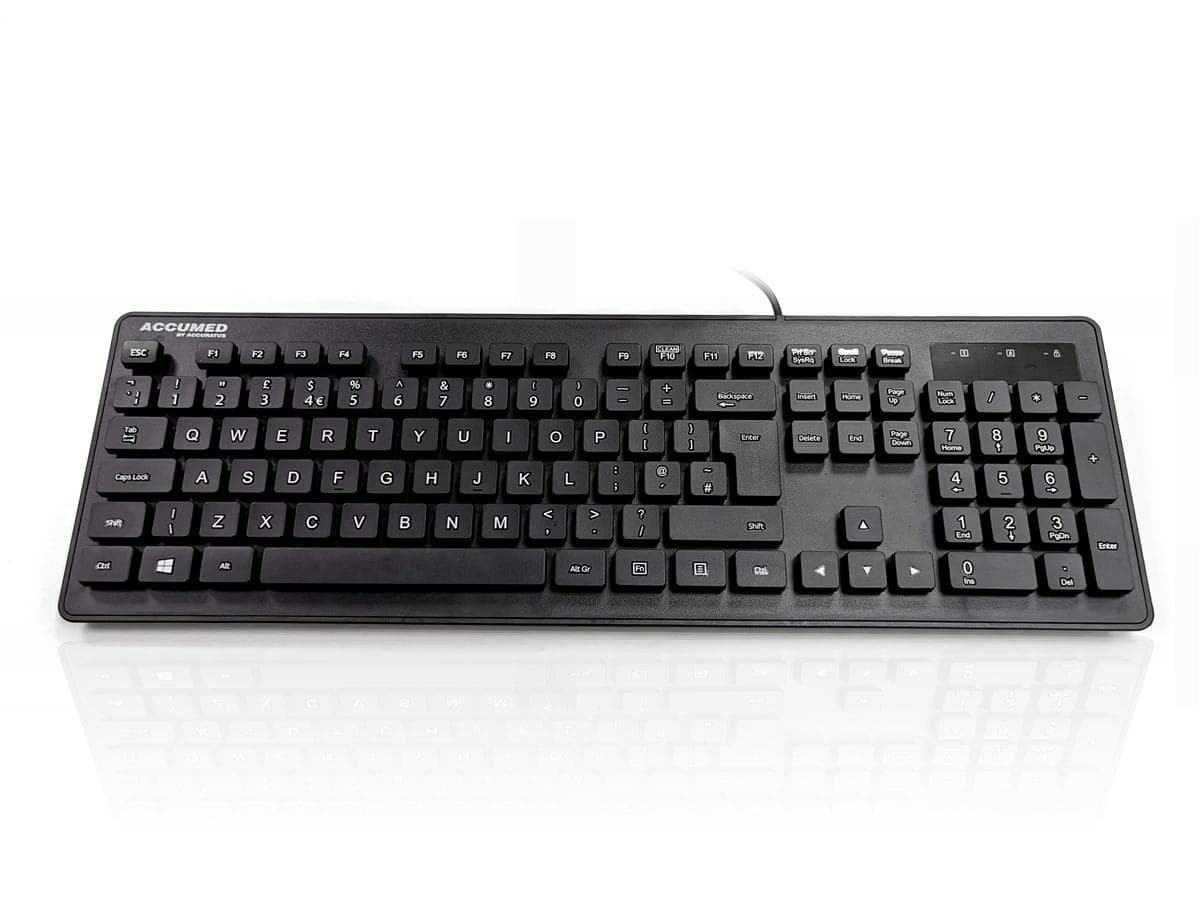 Accuratus AccuMed AQUA Medizinische Tastatur USB QWERTY UK Schwarz