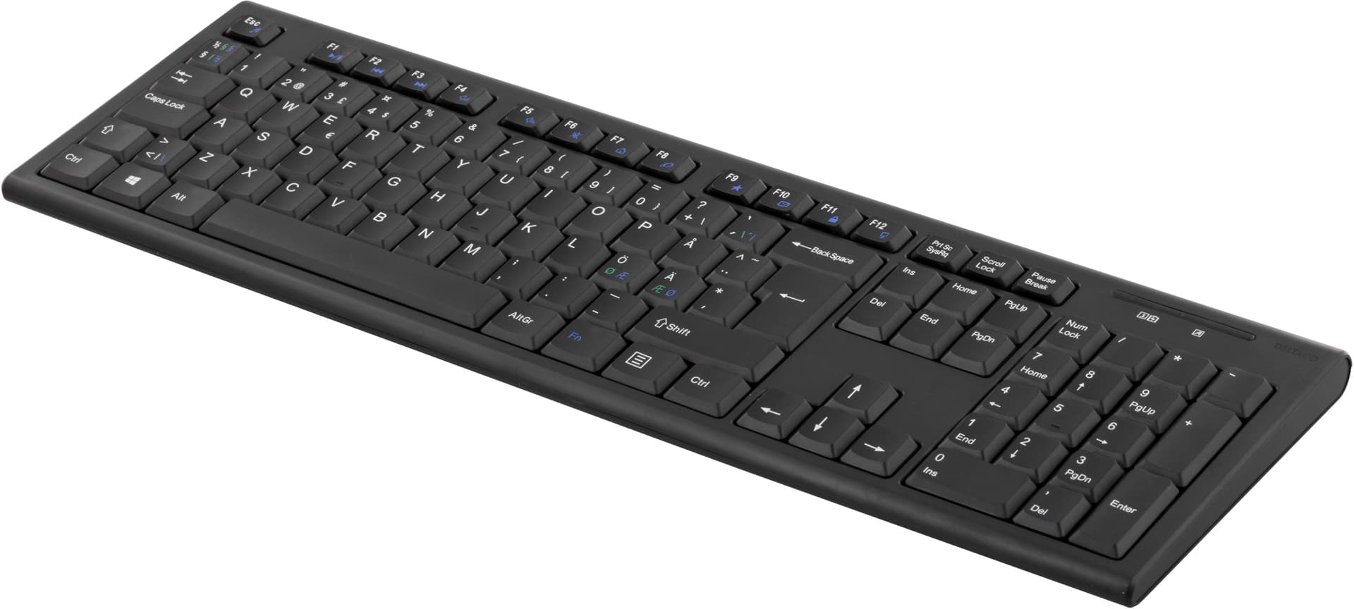 Deltaco TB-122 Wireless Tastatur Nordic