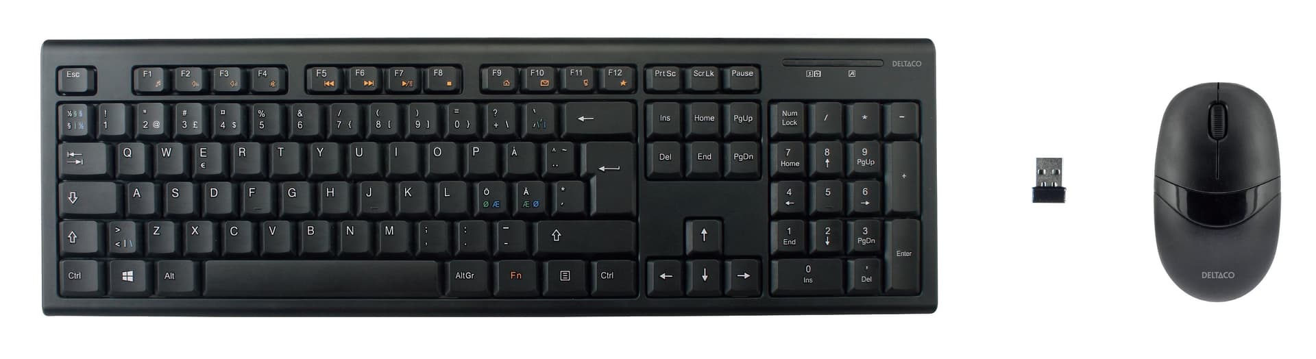 Deltaco TB-114 Tastiera e Mouse Wireless RF