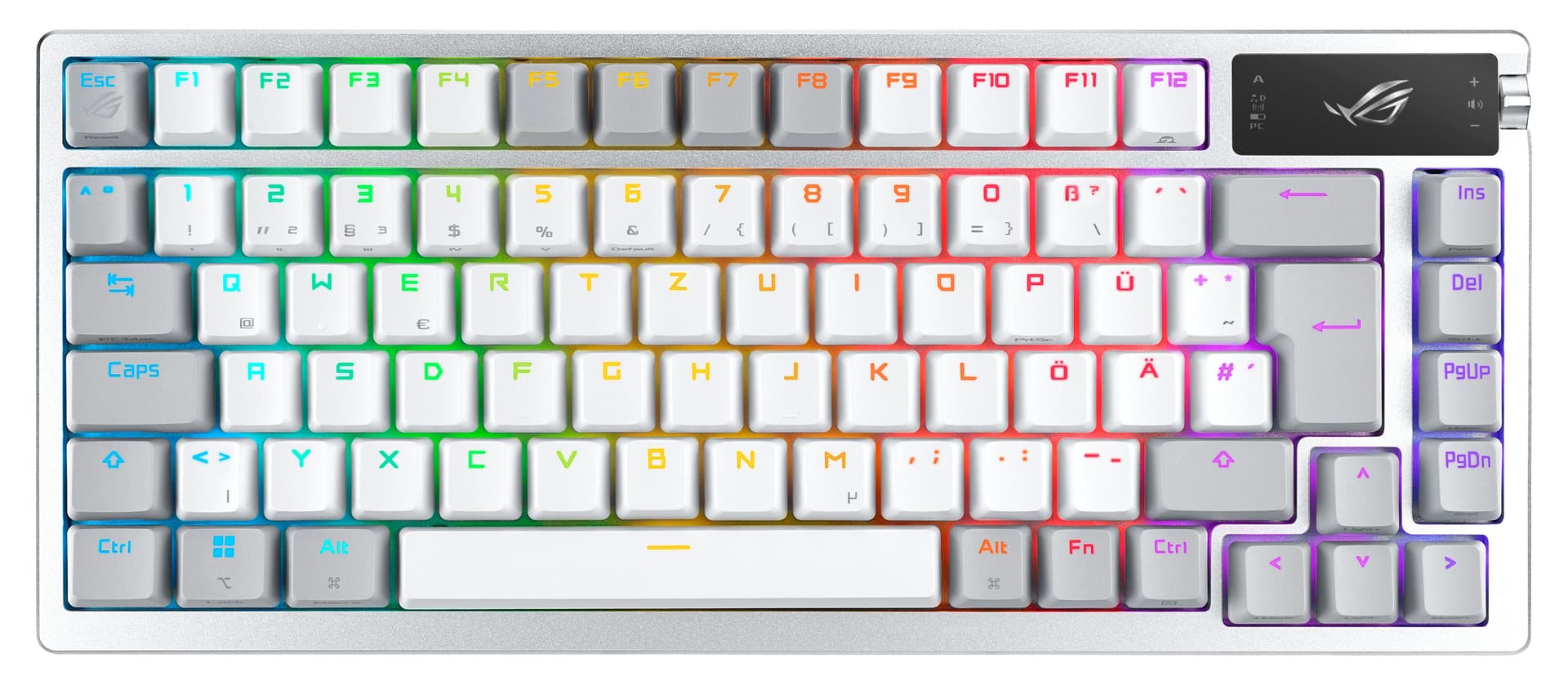 ASUS ROG Azoth tastiera Gaming USB + RF Wireless + Bluetooth Bianco (ASUS ROG Azoth White 75 Wireless DIY Custom Gaming Keyboard) - Versione UK