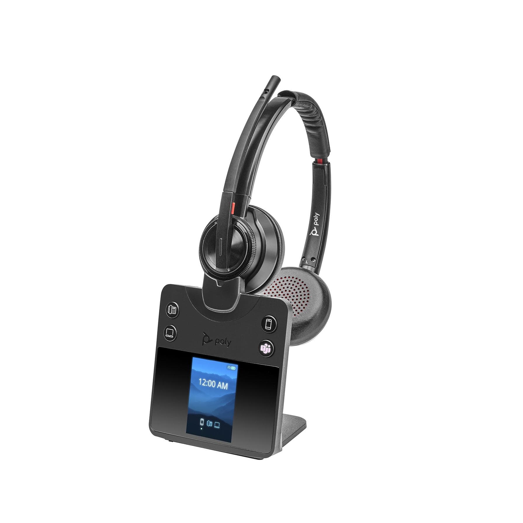 POLY Savi 8420 Auricolare Wireless A Padiglione Ufficio Bluetooth Nero (POLY Savi 8420 Office Stereo - Microsoft Teams Certified - DECT 1880-1900 MHz Headset - Warranty: 12M)