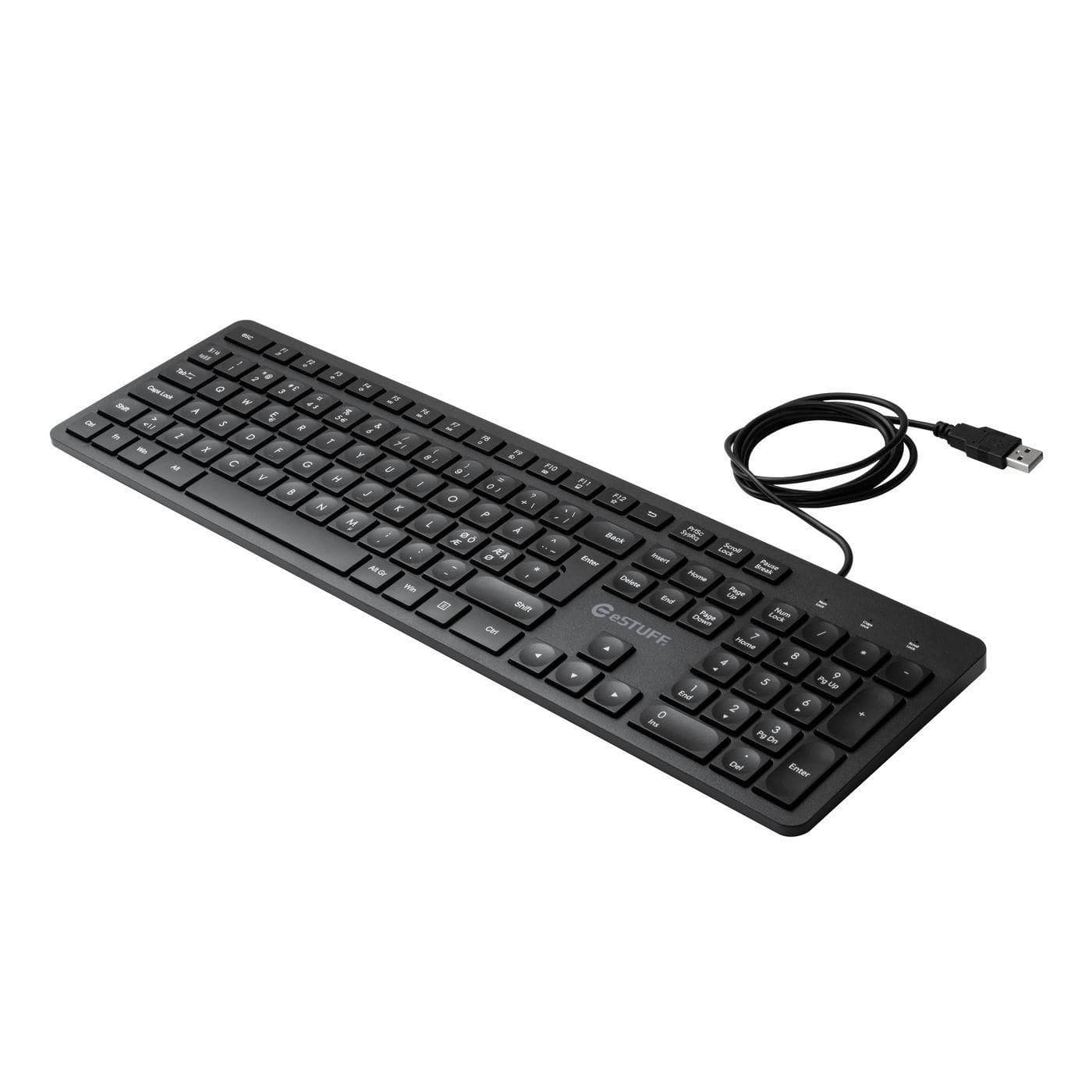 eSTUFF GLB211102 tastiera Ufficio USB QWERTY Nordic Nero (G220 Wired USB Keyboard Nordic - Warranty: 60M)