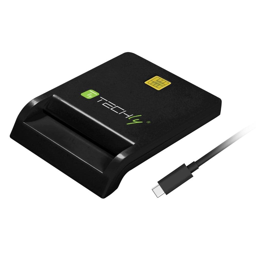 Techly Lettore/Scrittore di Smart Card USB-C™ Compatto Bianco (Compact Smart Card - ReaderWriter Usb-C White - Warranty: 12M)