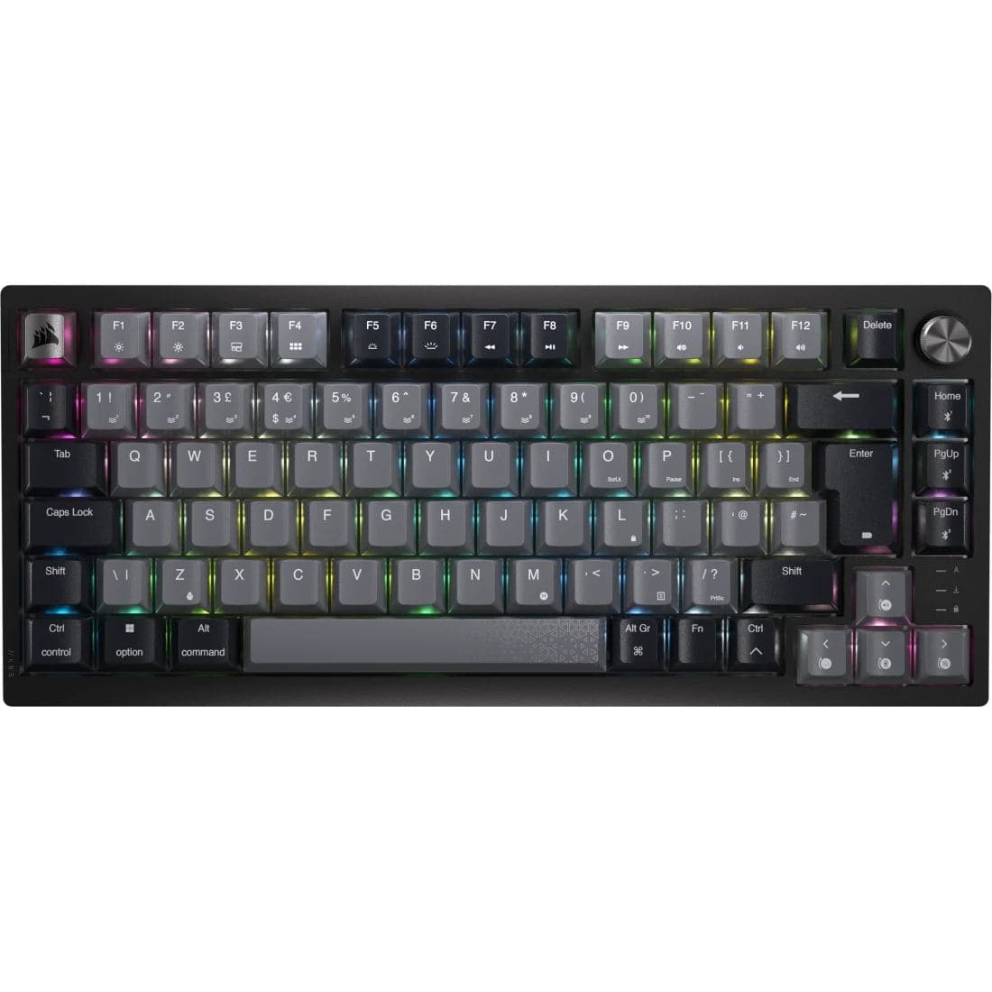 Corsair K65 PLUS WIRELESS tastiera Gaming RF Wireless Inglese UK Nero, Grigio (CORSAIR K65 PLUS RGB W/L 75% KB RED) - Versione UK
