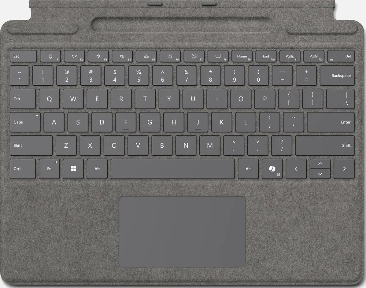 Microsoft Surface Pro Keyboard with pen storage for Business Microsoft Cover port Platino (PRO 8/9 SIGNATURE COPILOT TYPE - COVER PLATINUM) - Versione UK
