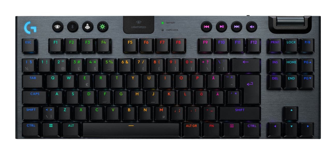 Logitech G G915 X LIGHTSPEED tastiera Gaming USB + RF Wireless + Bluetooth QWERTY Nordic Nero (G915 X LS TKL Wless Gmng KBD BK Line N)