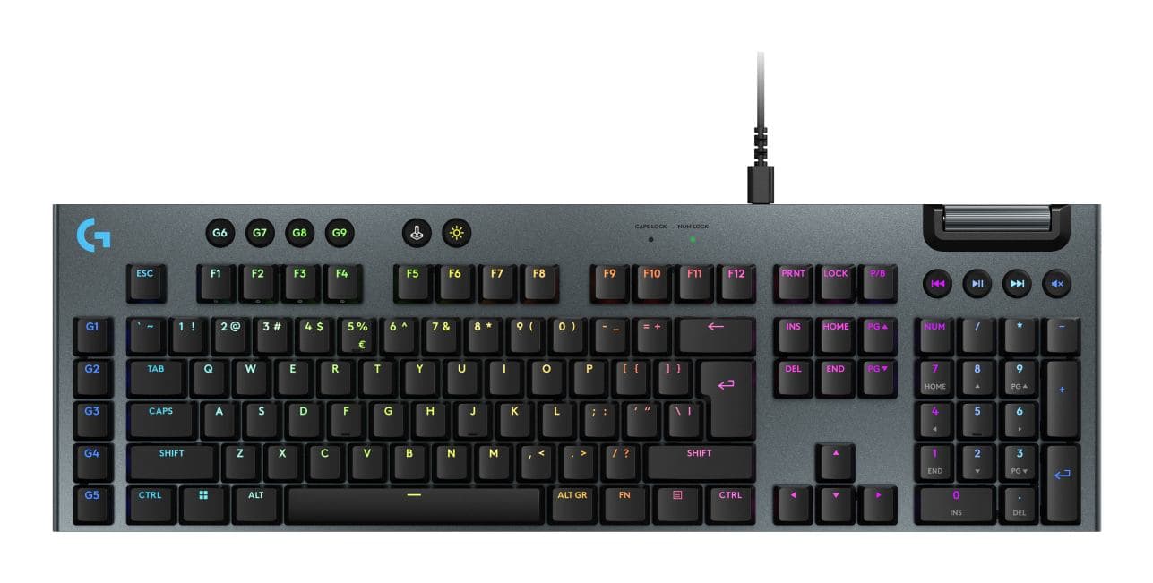Logitech G G915 X tastiera Gaming USB QWERTY US International Nero (G915 X WIRED G KB - BLACK - US INTL - EMEA28I-935) - Versione Tedesca