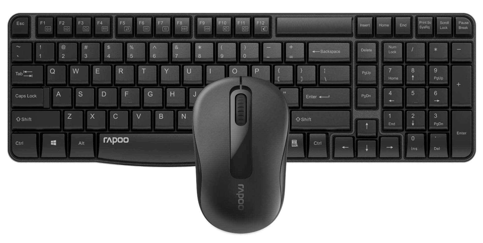Rapoo X1800S tastiera Mouse incluso Universale RF Wireless Nordic Nero (Rapoo X1800 - tastatur og mus-sæt - so)