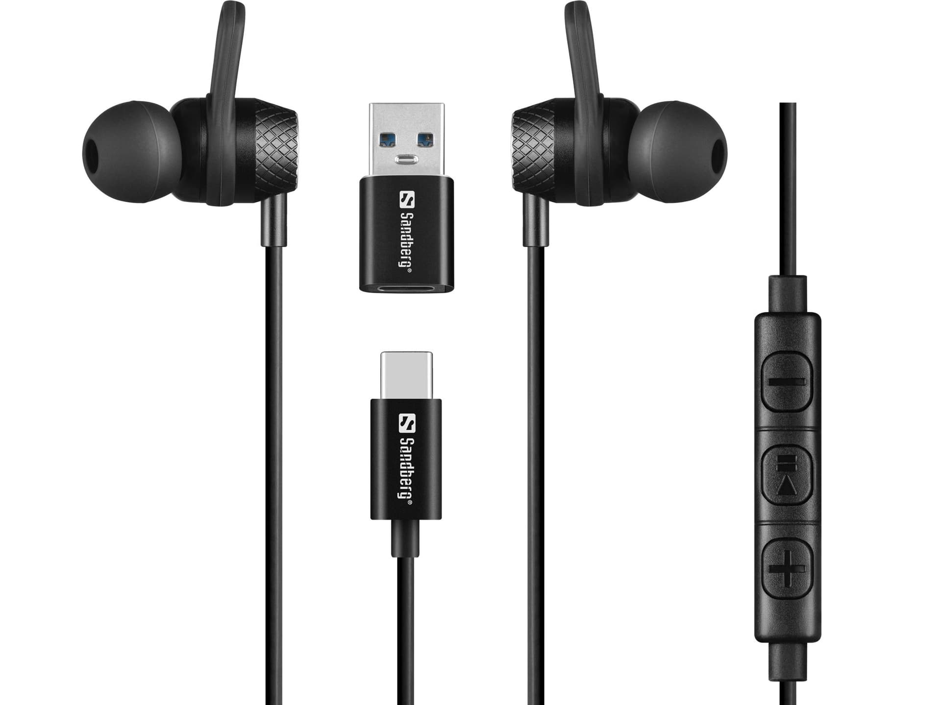 Sandberg USB-C/A In-Earset with Line-Mic (USB-C/A In-Earset with - Line-Mic - Warranty: 24M)