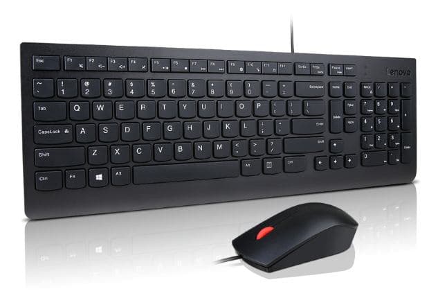 Lenovo 4X31R64420 tastiera Mouse incluso Universale USB Italiano Nero (Lenovo Essential Wired Combo - Set mouse e tastiera - layout a 2,5 zone - USB - QWERTY - italiana - nero - confezione brown box)