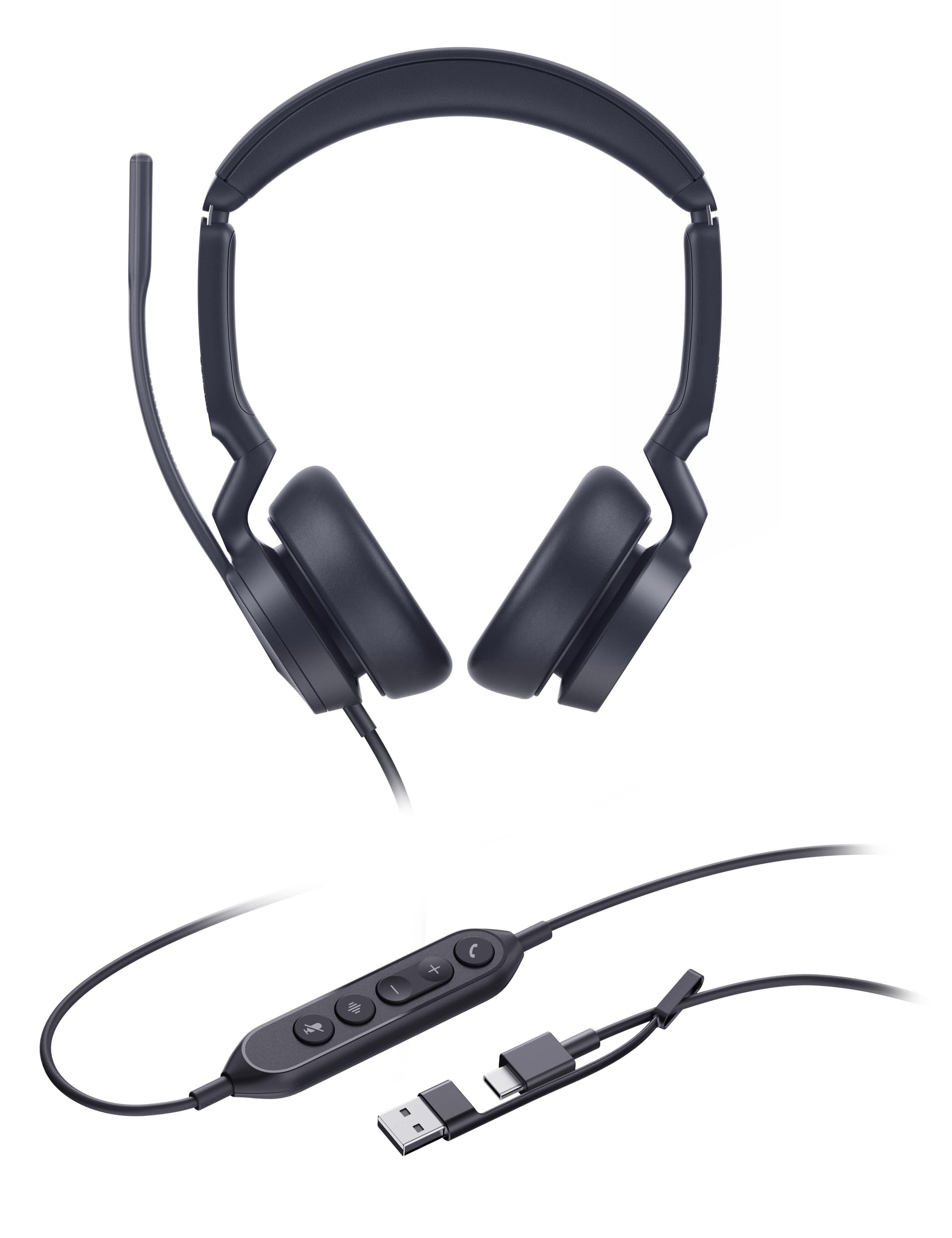 Yealink UH46 Dual UC USB-C/A Auricolare Cablato A Padiglione Ufficio USB Type-C / USB Type-A Nero (YEALINK UH46 DUAL UC USB-C/A)