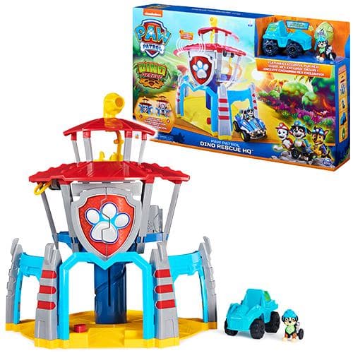 PAW Patrol , Quartiere Generale Dino con effetti sonori, esclusivo personaggio Rex e veicolo (Spin Master PP Dino Headquarters - 605)