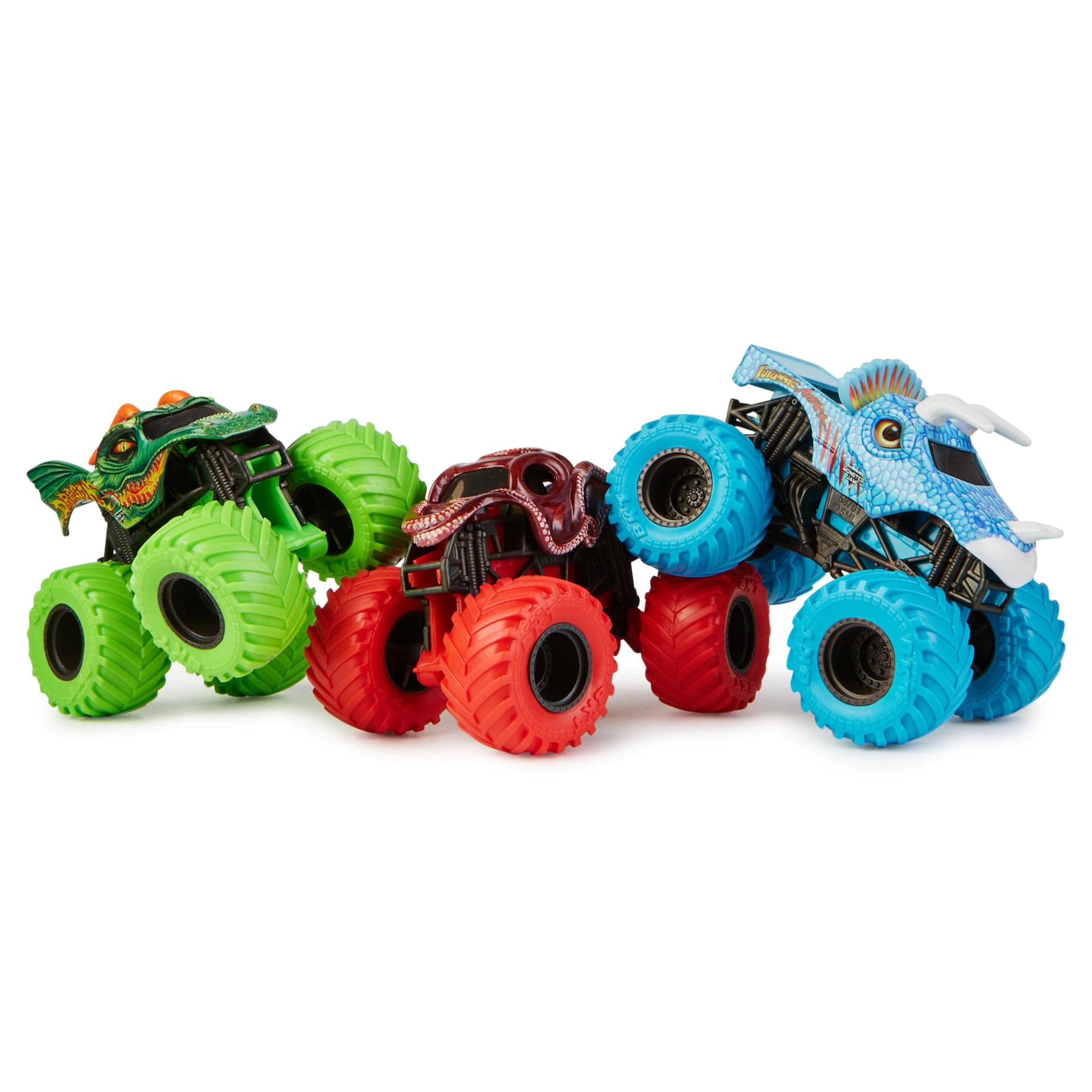 Monster Jam , set Charged Beasts, Monster Truck die-cast Dragon, Octon8er, Jurassic Attack ufficiali in scala 1:64, giocattoli per bambini e bambine dai 3 anni in su (Spin Master Monster Jam Charged Beasts)