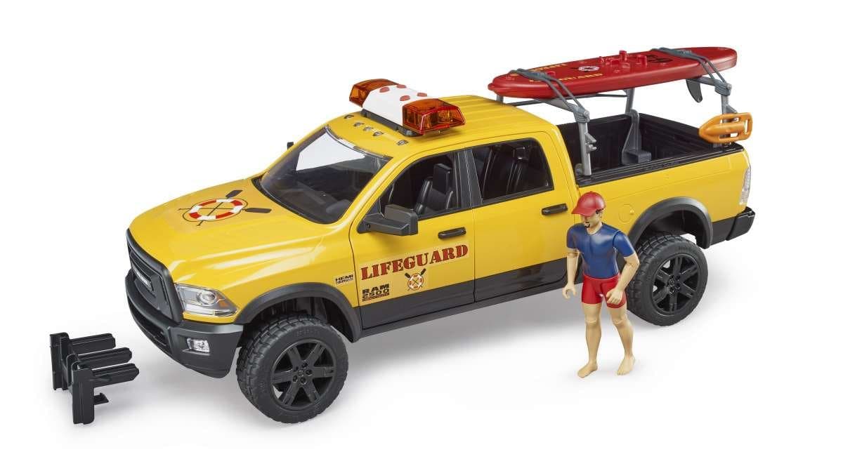 BRUDER RAM 2500 Power Wagon Life Guard con personaggio (BRUDER 02506 legetøjsbil)