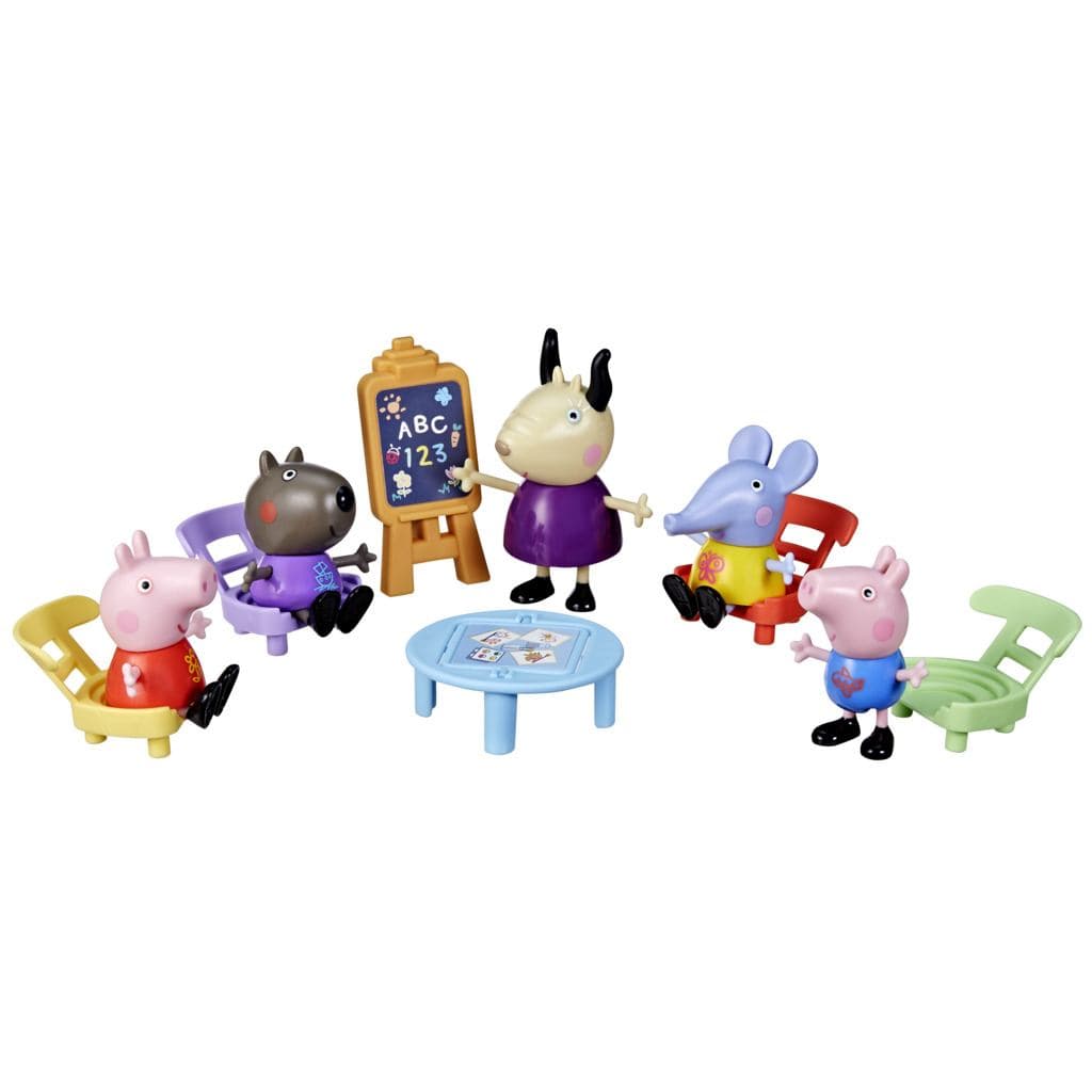 Hasbro Peppa Pig a Scuola, playset con 5 action figure e 6 accessori, giocattoli per bambini e bambine in età prescolare, dai 3 anni in su (PEP PEPPAS PLAYGROUP)