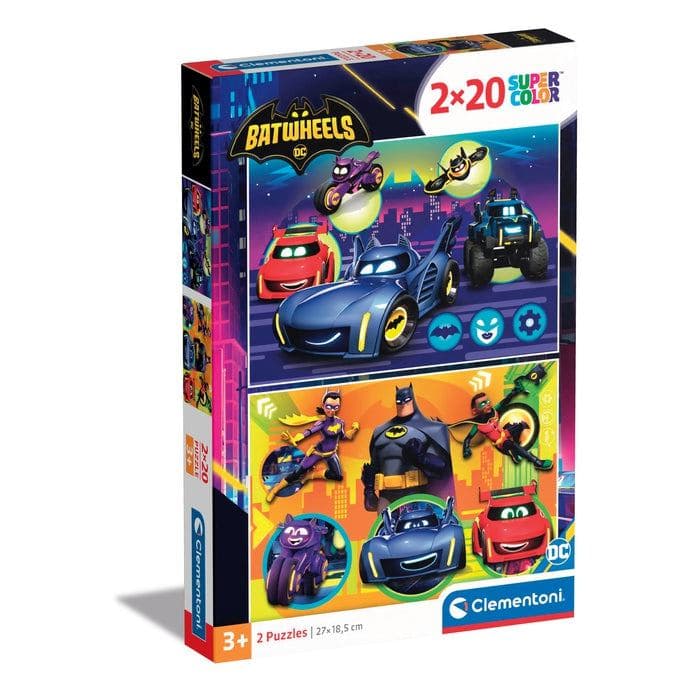 Clementoni Supercolor Batwheels Puzzle 20 pz Fumetti (PUZZLE CLEMENTONI 2X20 BATWHEELS 24806)