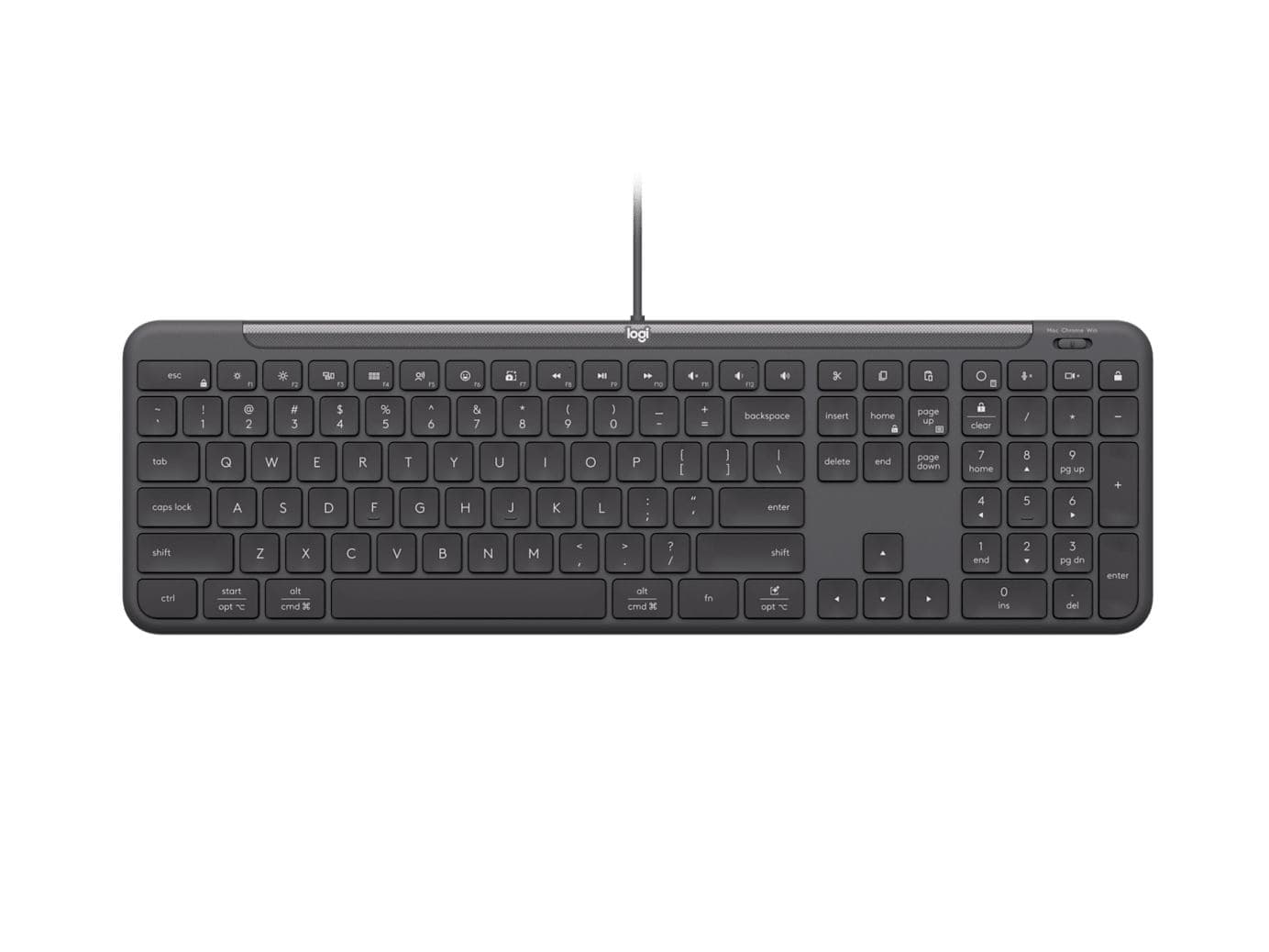 Logitech Signature Slim K620 For Business tastiera Universale USB QWERTY Nordic Grafite (LOGI Wired Keyboard K620 f Business[PA)