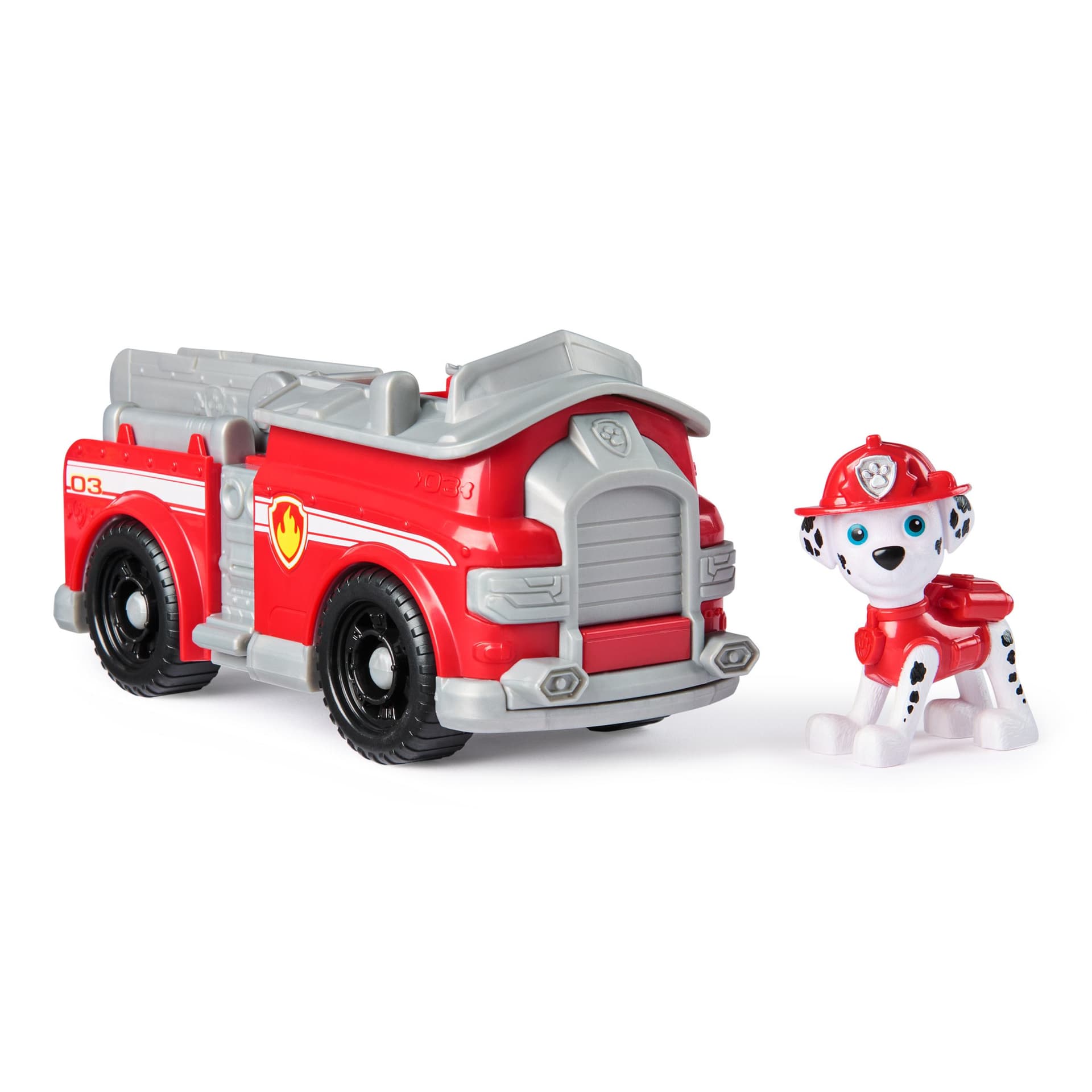 PAW Patrol , Camion dei Pompieri di Marshall con Personaggio Action Figure, Veicolo di Salvataggio con Scala Mobile per Missioni ad Adventure Bay, Giocattolo per Bambini e Bambine, 3+ Anni (PAW Patrol Marshallâs Firetruck)