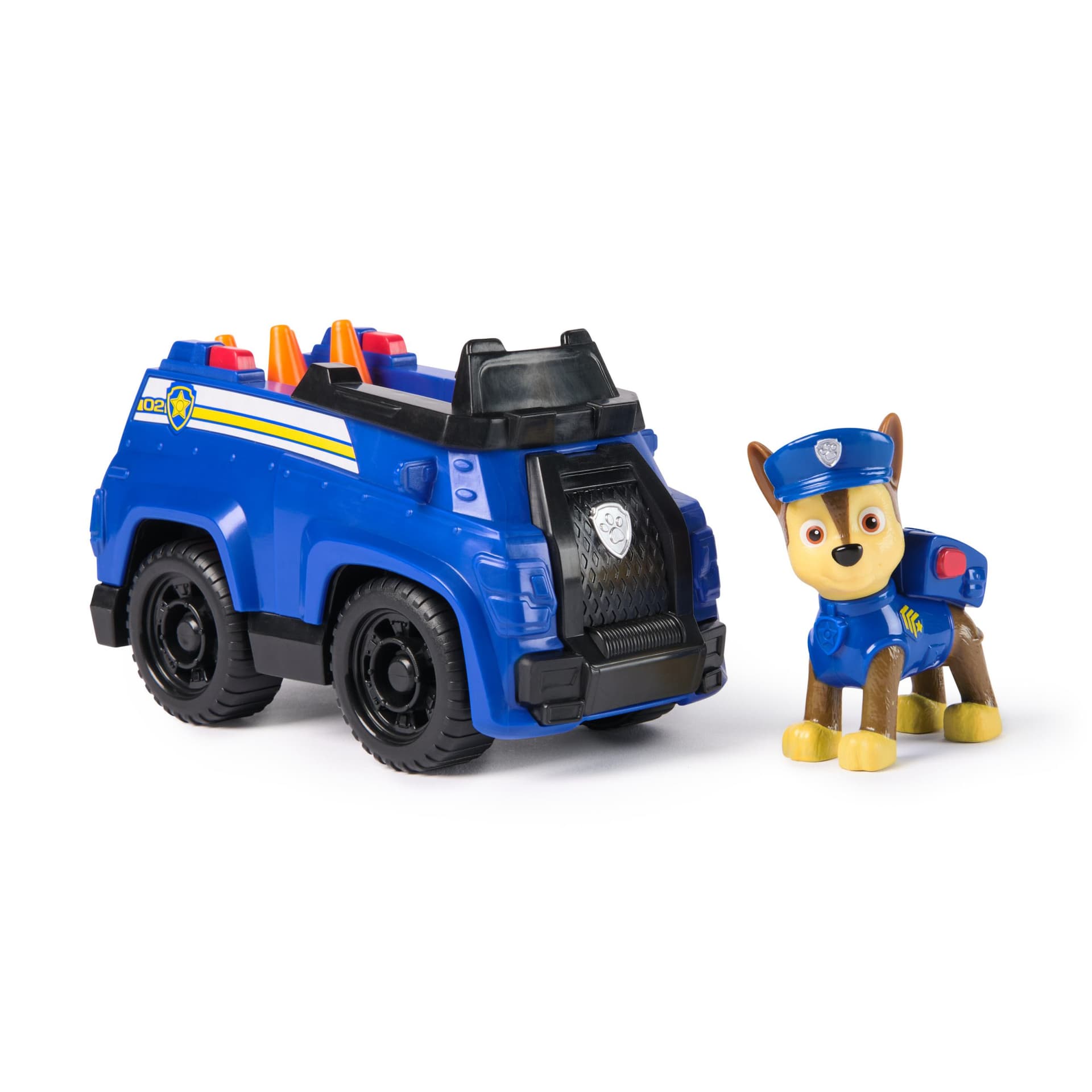 PAW Patrol , Macchina della Polizia di Chase con Personaggio Action Figure da Collezione, Auto di Pattuglia per Missioni di Salvataggio ad Adventure Bay, Giocattolo per Bambini e Bambine, 3+ Anni (PAW Patrol Chaseâs Patrol Cruiser)