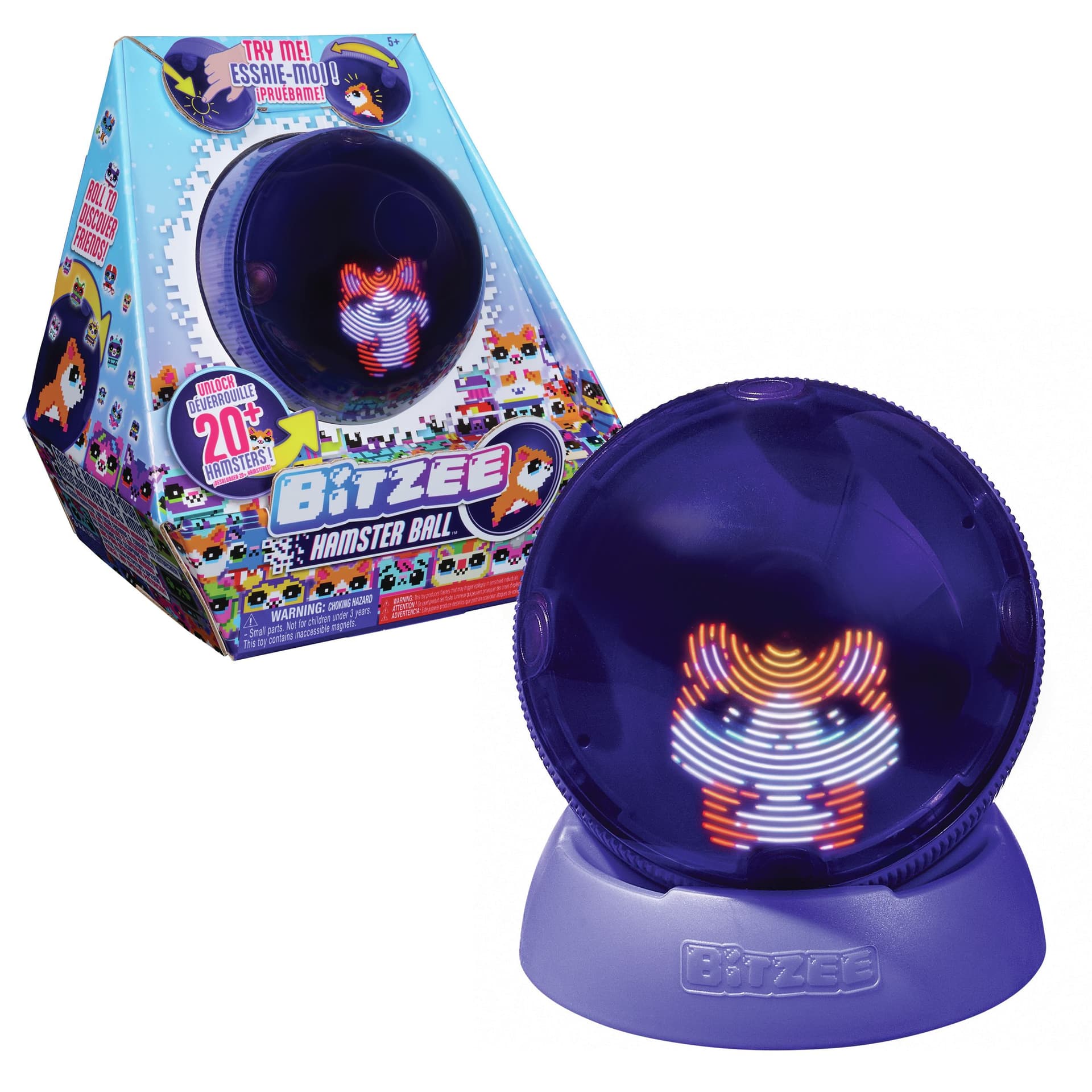 Bitzee , Il tuo Criceto Interattivo, Hamster Ball con oltre 20 criceti all'interno da collezionare, rotola e reagisce al tocco, cucciolo digitale e giocattolo per bambini e bambine dai 5 anni in su (Bitzee Hamsterball)