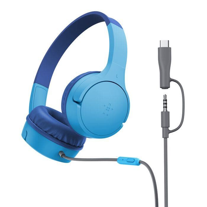 Belkin SoundForm Mini Auricolare Cablato A Padiglione Musica e Chiamate USB tipo-C Blu (SOUNDFORM MINI WD HEADPHONE USB-CBLU)