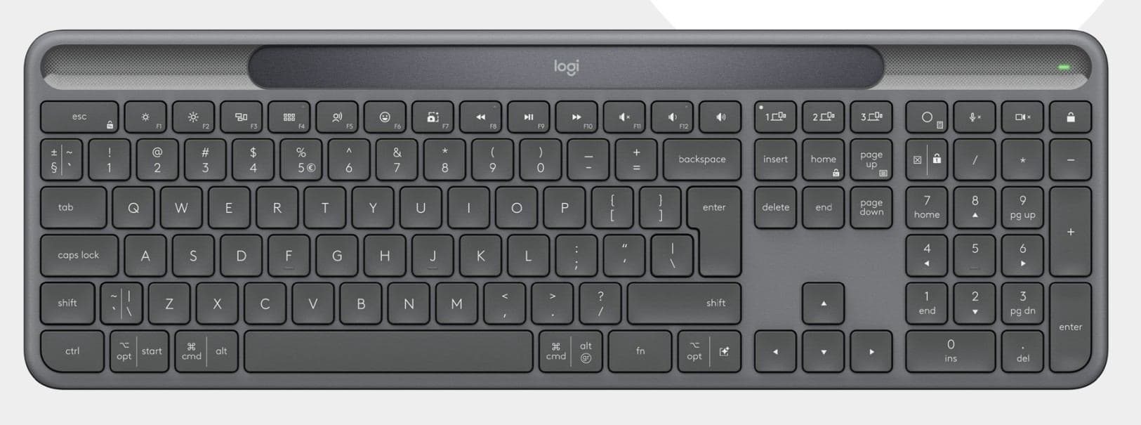 Logitech Signature Slim Solar + K980 for Business tastiera Universale RF senza fili + Bluetooth QWERTY Italiano Grafite (Logitech Signature Slim Solar+ K980 for Business - Tastiera - full size - senza fili - Bluetooth LE, USB-C - QWERTY - italiana -