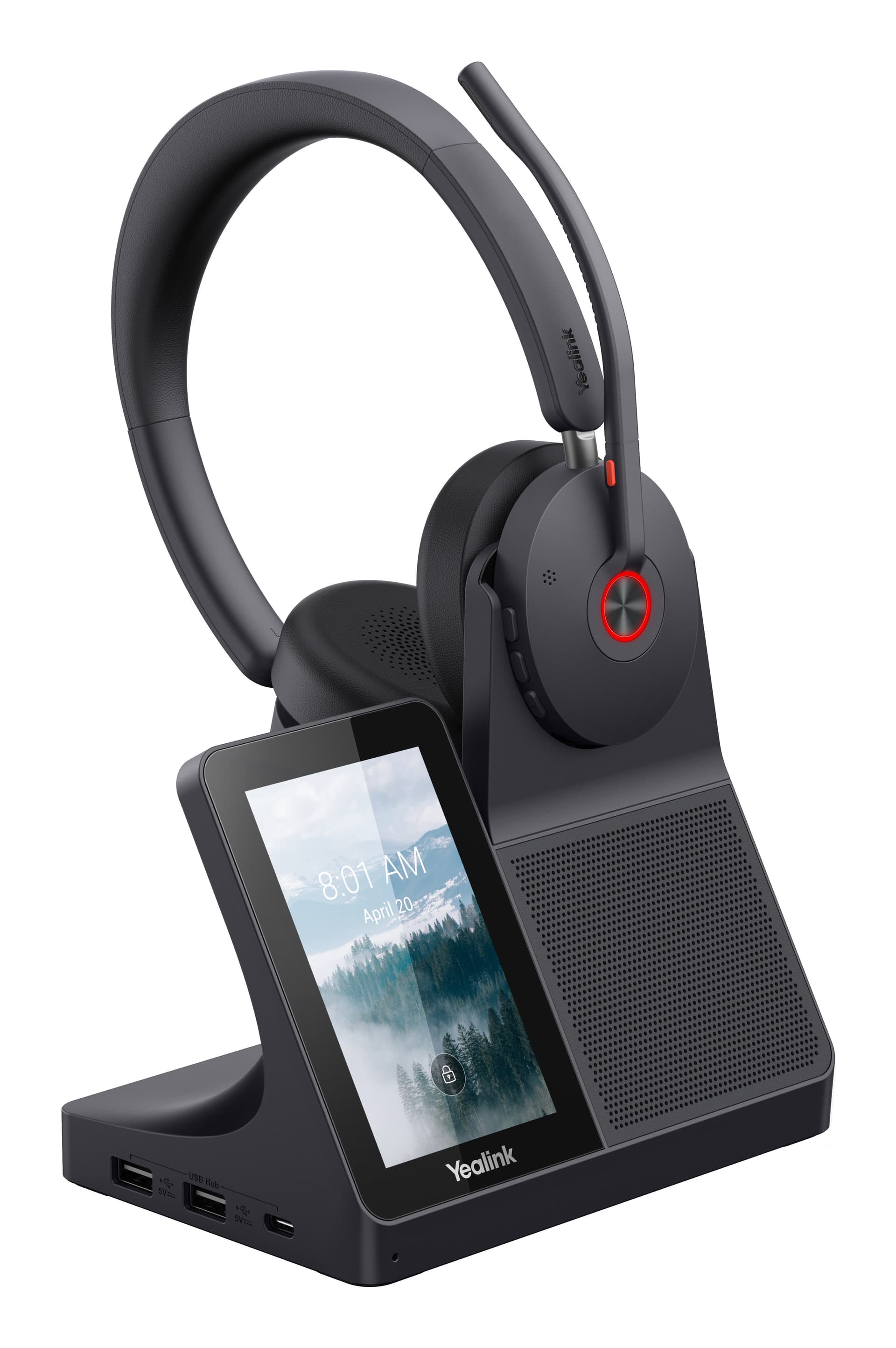 Yealink WH68 Workstation Auricolare Con cavo e senza cavo A Padiglione Musica e Chiamate USB tipo-C Bluetooth Base di ricarica Nero (Wh68 Teams Headset - Warranty: 12M)