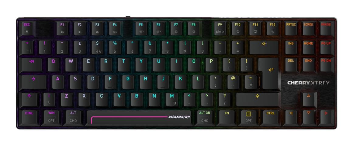 CHERRY MX 8.2 Pro TMR Wireless tastiera Gaming USB + RF Wireless + Bluetooth QWERTY Inglese UK Nero (CHERRY XTRFY MX 8.2 PRO TMR - WIRELESS UK ENGLISH) - Versione UK