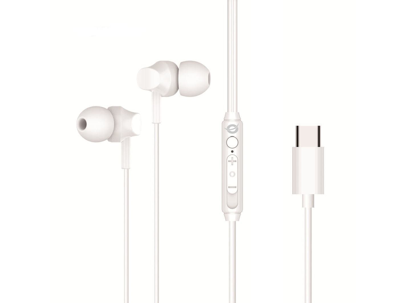 Conceptronic BRENDAN03W cuffia e auricolare Cablato In-ear Musica e Chiamate USB tipo-C Bianco (Usb-C In-Ear Headset - Warranty: 12M)