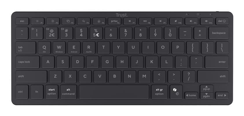Trust Nado II tastiera Casa/ufficio Bluetooth Tedesco Nero (NADO II MULTIDEVICE BT - KEYBOARD DE) - Versione Tedesca