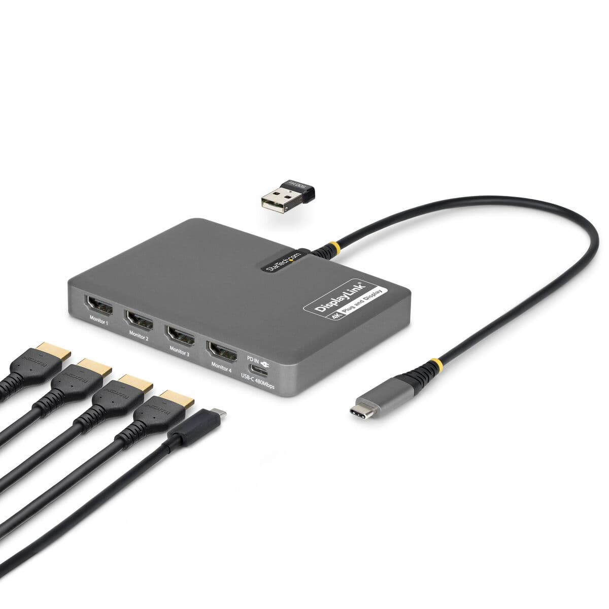 Cavo USB Startech QUAD-USB-HDMI-ADAPT Grigio