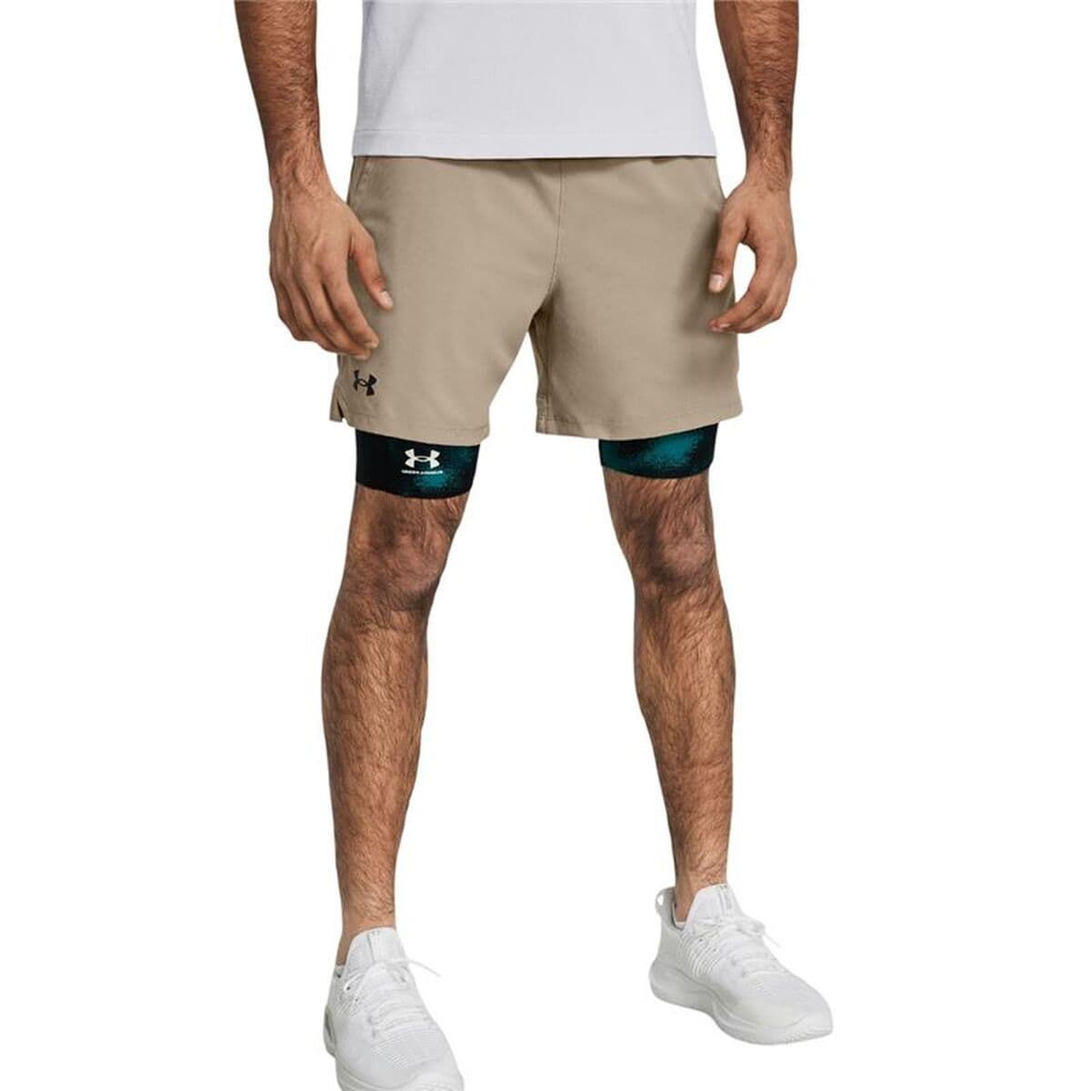 Pantaloni Corti Sportivi da Uomo Under Armour Vanish Woven 6In Beige