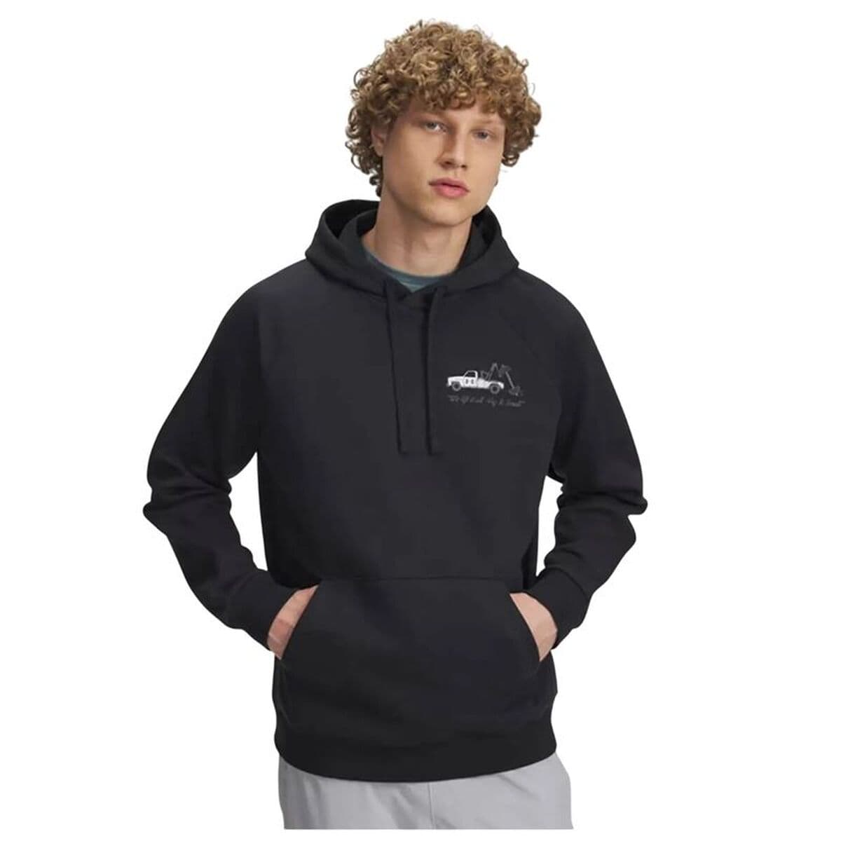 Felpa con Cappuccio Uomo Under Armour Rival Fleece Hbr Logo Hd Nero