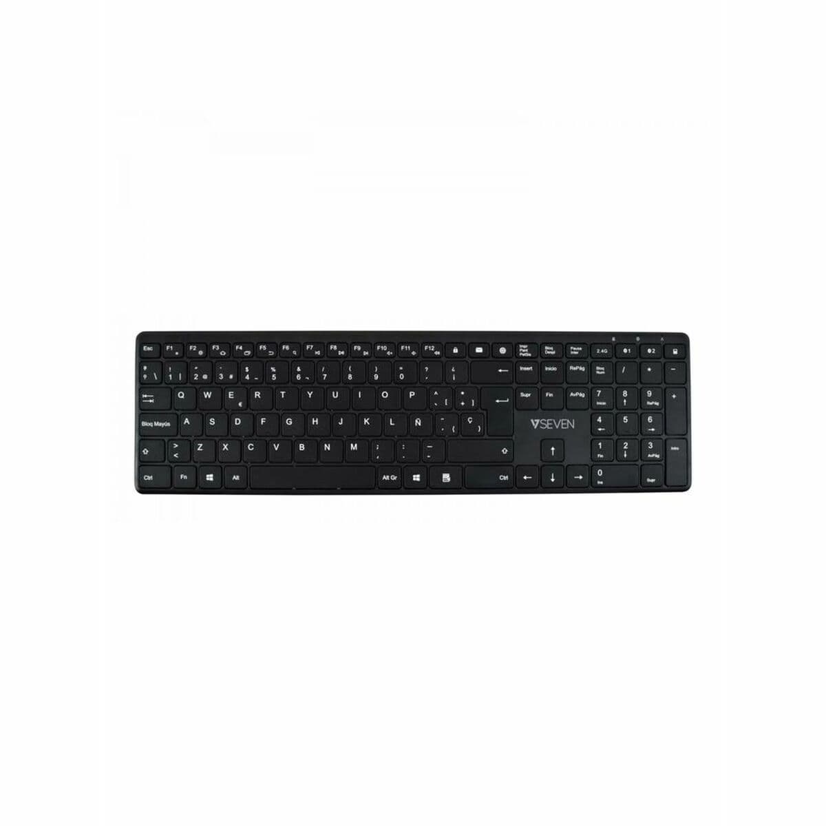 Tastiera Bluetooth V7 KW550 BT Nero Qwerty in Spagnolo
