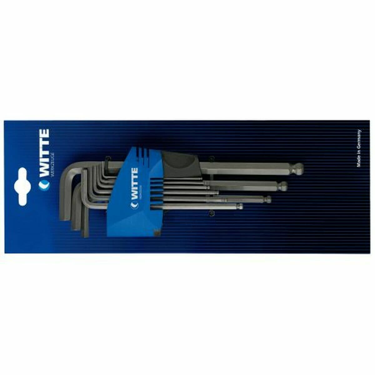 Set Chiavi Allen WITTE 1,5-2-2,5-3-4-5-6-8-10 mm Esagonale Set Chiavi Allen 9 Pezzi