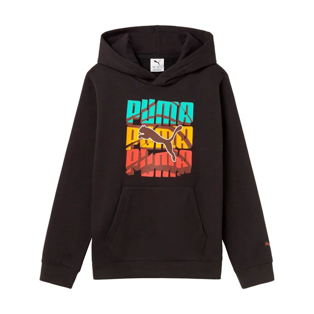 Felpa con Cappuccio Bambino Puma Graphic Logo Colour Nero