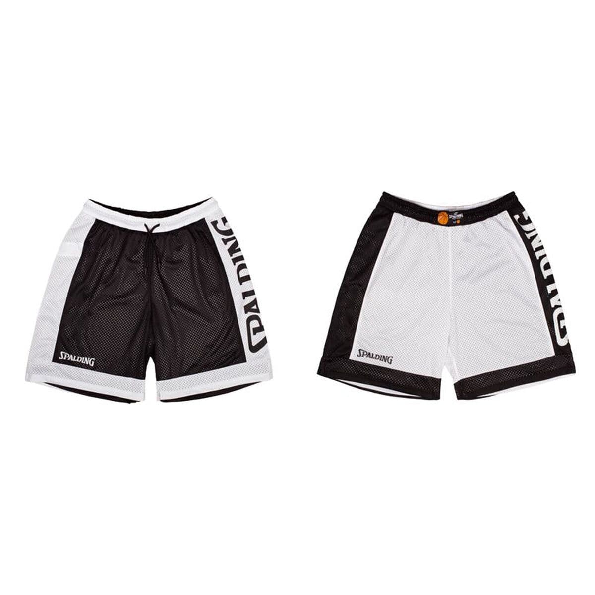 Pantaloncini da Pallacanestro da Uomo Spalding Bianco Nero Reversibile