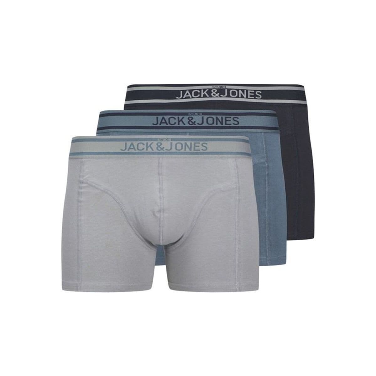 Boxer da Uomo Jack & Jones Jacjohn Solid 3 Pack Grigio 3 Pezzi